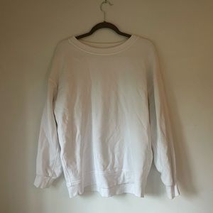 lulu white crewneck